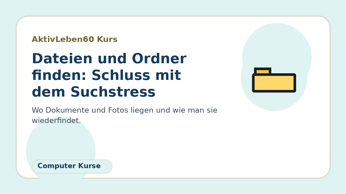 Illustration zum Kurs: Dateien und Ordner finden: Schluss mit dem Suchstress