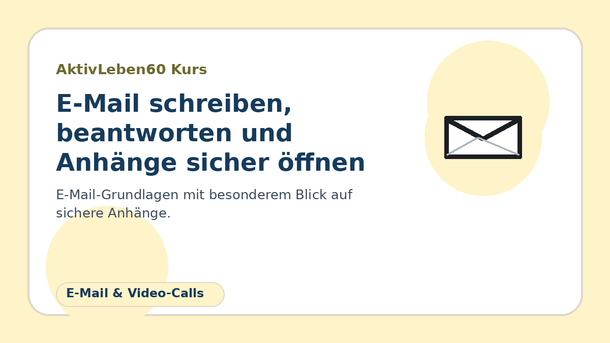 Illustration zum Kurs: E-Mail schreiben, beantworten und Anhänge sicher öffnen