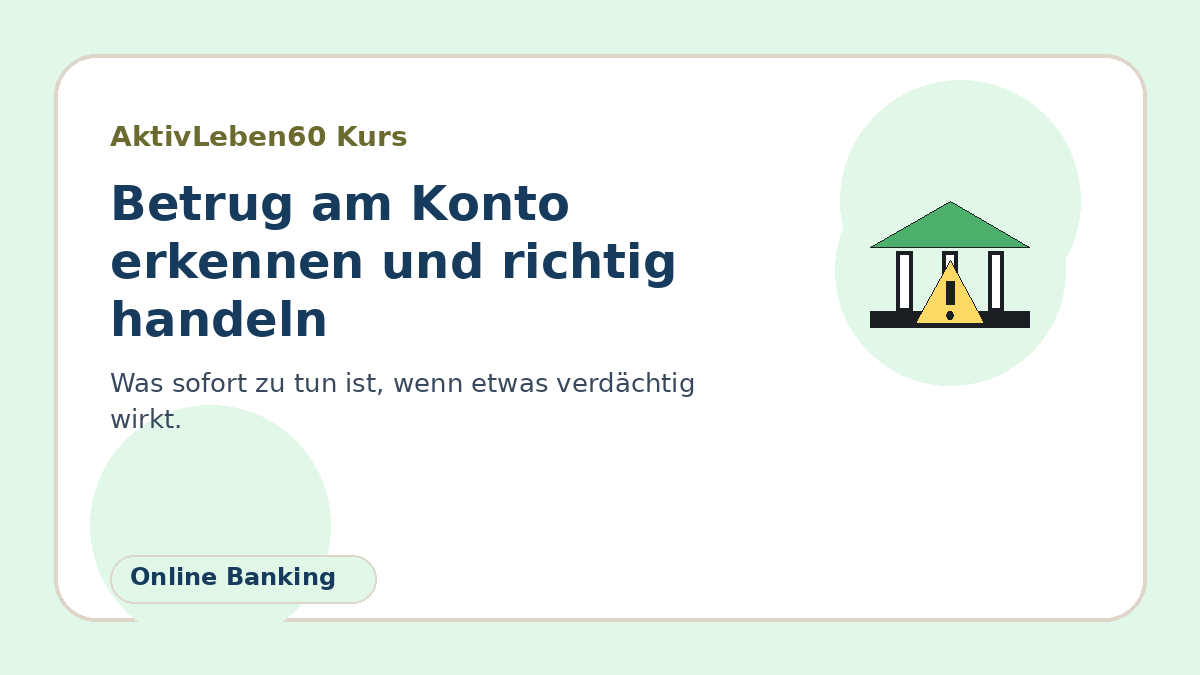 Illustration zum Kurs: Betrug am Konto erkennen und richtig handeln