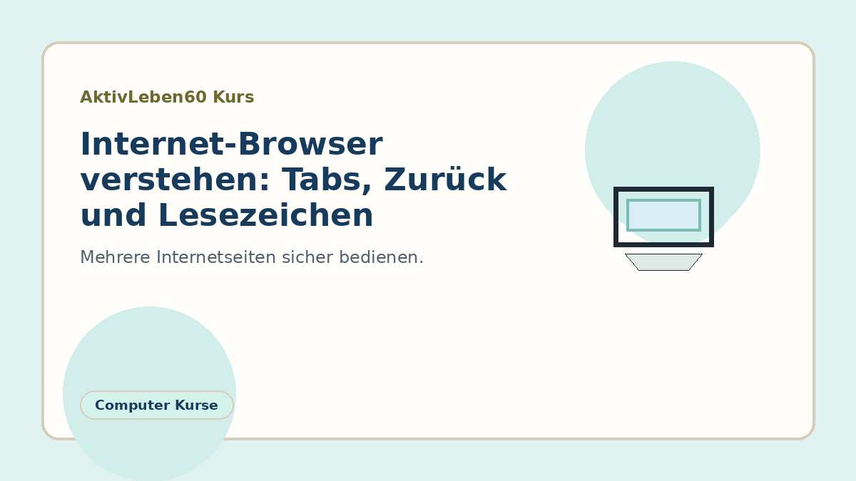 Illustration zum Kurs: Internet-Browser verstehen: Tabs, Zurück und Lesezeichen