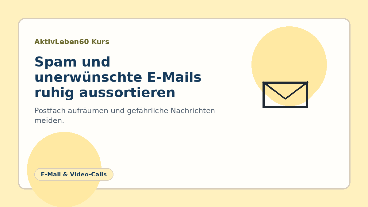 Illustration zum Kurs: Spam und unerwünschte E-Mails ruhig aussortieren