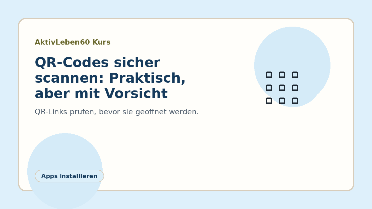 Illustration zum Kurs: QR-Codes sicher scannen: Praktisch, aber mit Vorsicht