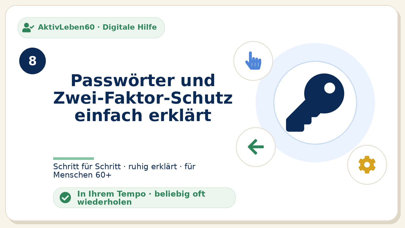 Kursbild zu Passwörter und Zwei-Faktor-Schutz einfach erklärt