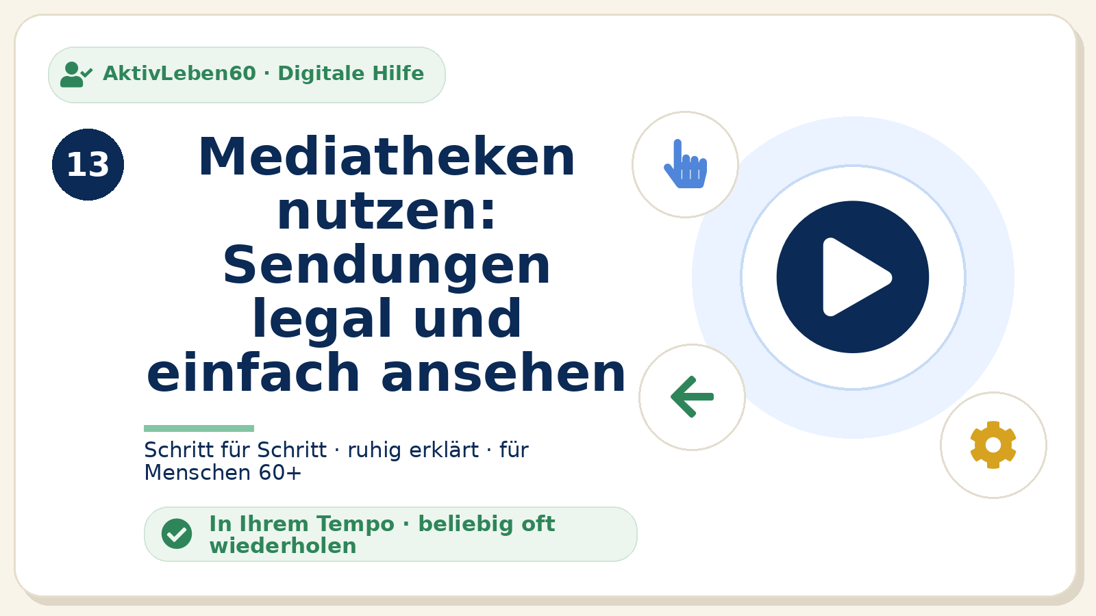 Kursbild zu Mediatheken nutzen: Sendungen legal und einfach ansehen