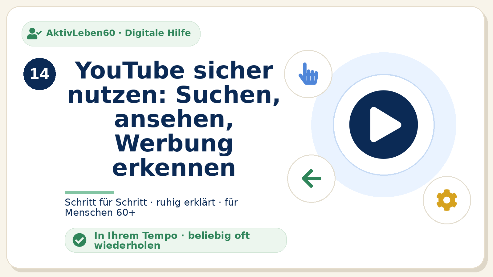 Kursbild zu YouTube sicher nutzen: Suchen, ansehen, Werbung erkennen