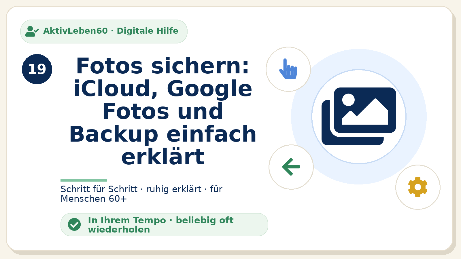 Kursbild zu Fotos sichern: iCloud, Google Fotos und Backup einfach erklärt