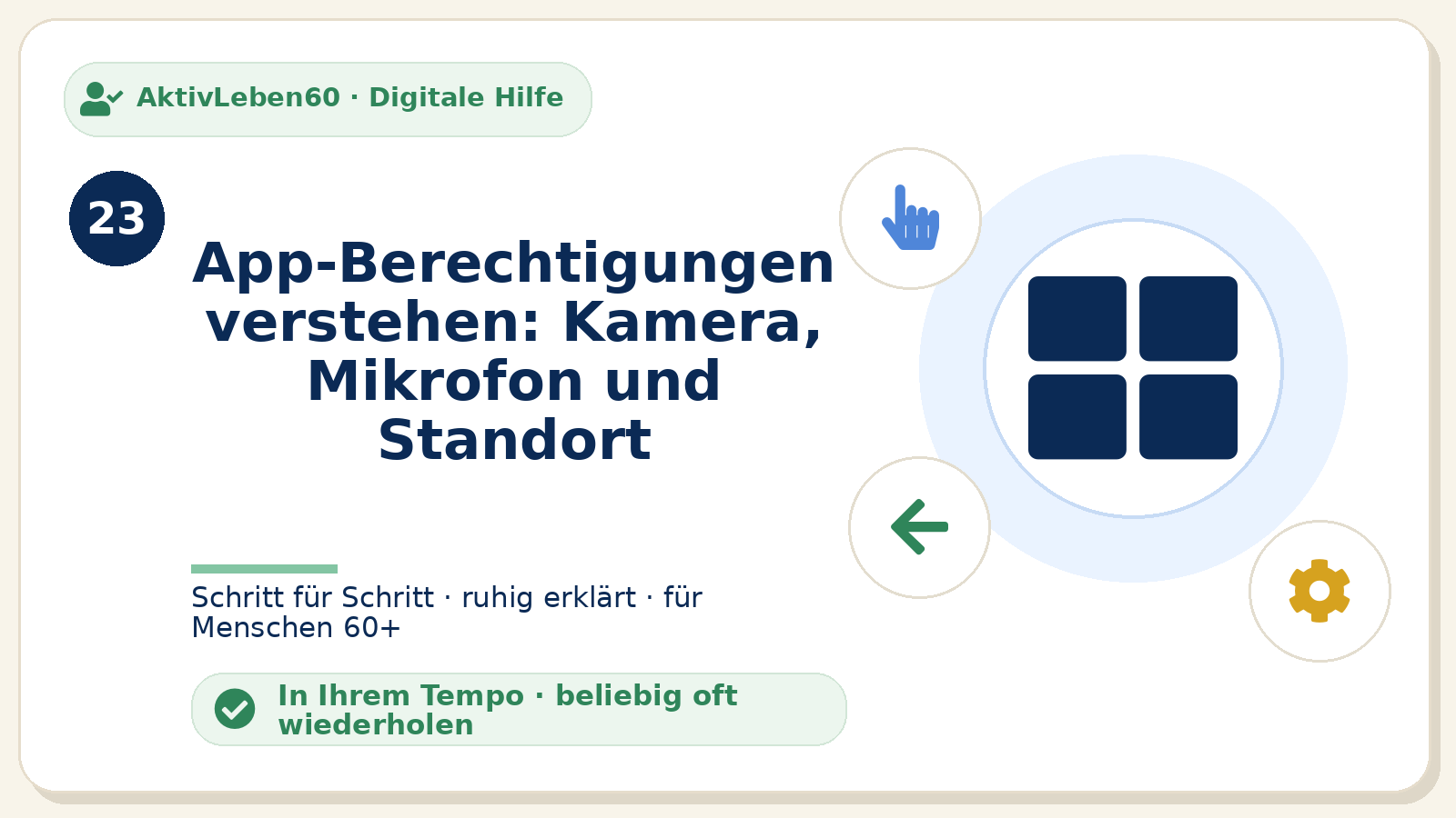 Kursbild zu App-Berechtigungen verstehen: Kamera, Mikrofon und Standort