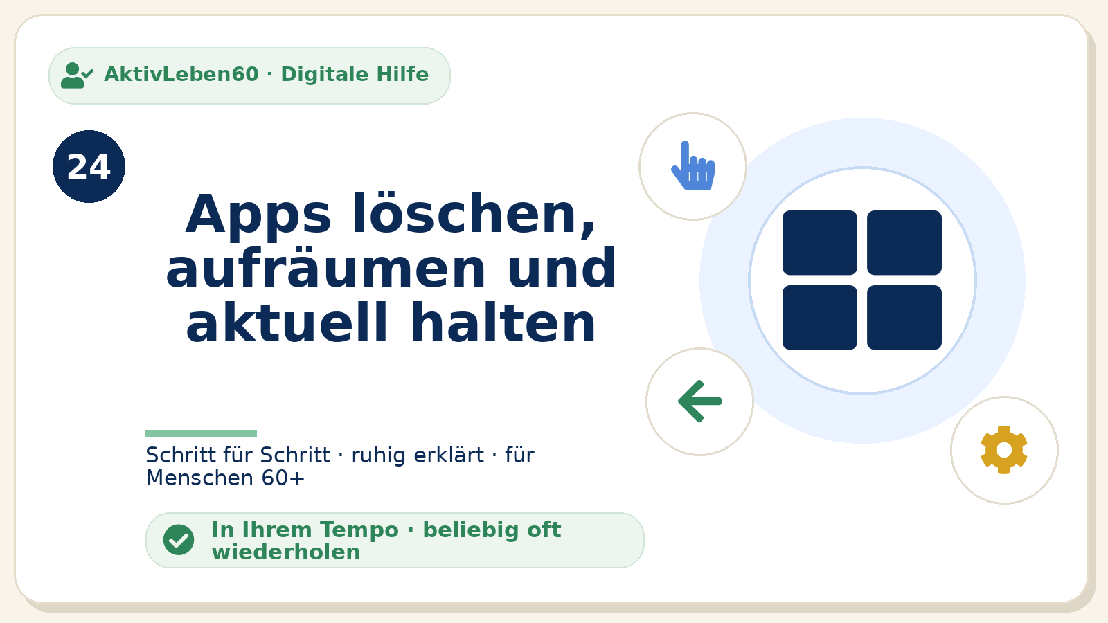 Kursbild zu Apps löschen, aufräumen und aktuell halten