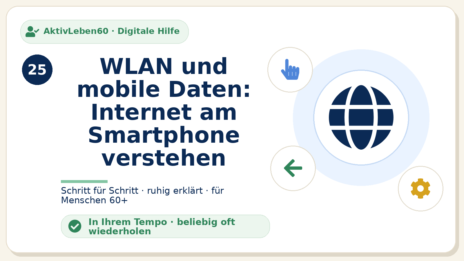 Kursbild zu WLAN und mobile Daten: Internet am Smartphone verstehen