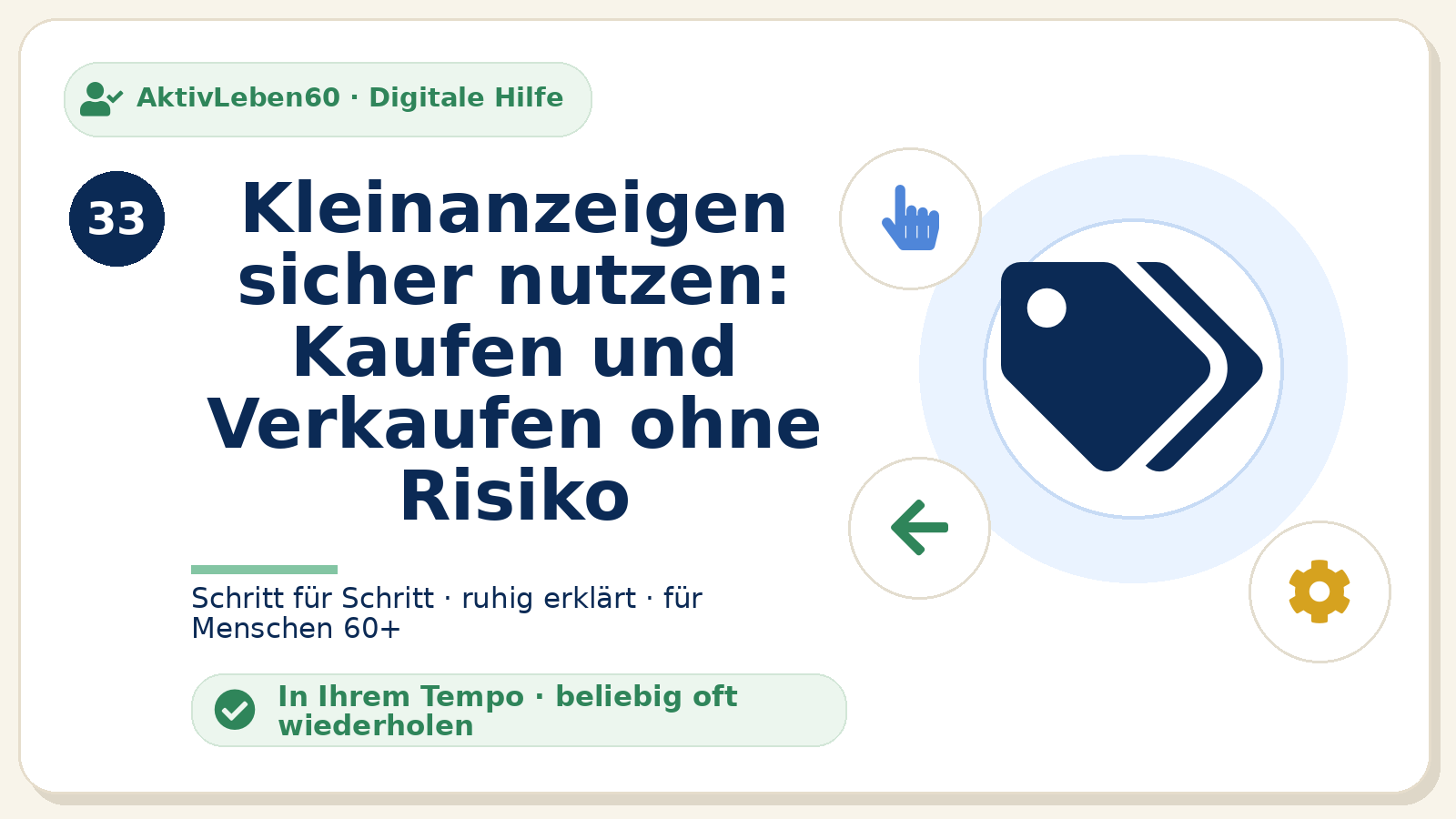 Kursbild zu Kleinanzeigen sicher nutzen: Kaufen und Verkaufen ohne Risiko