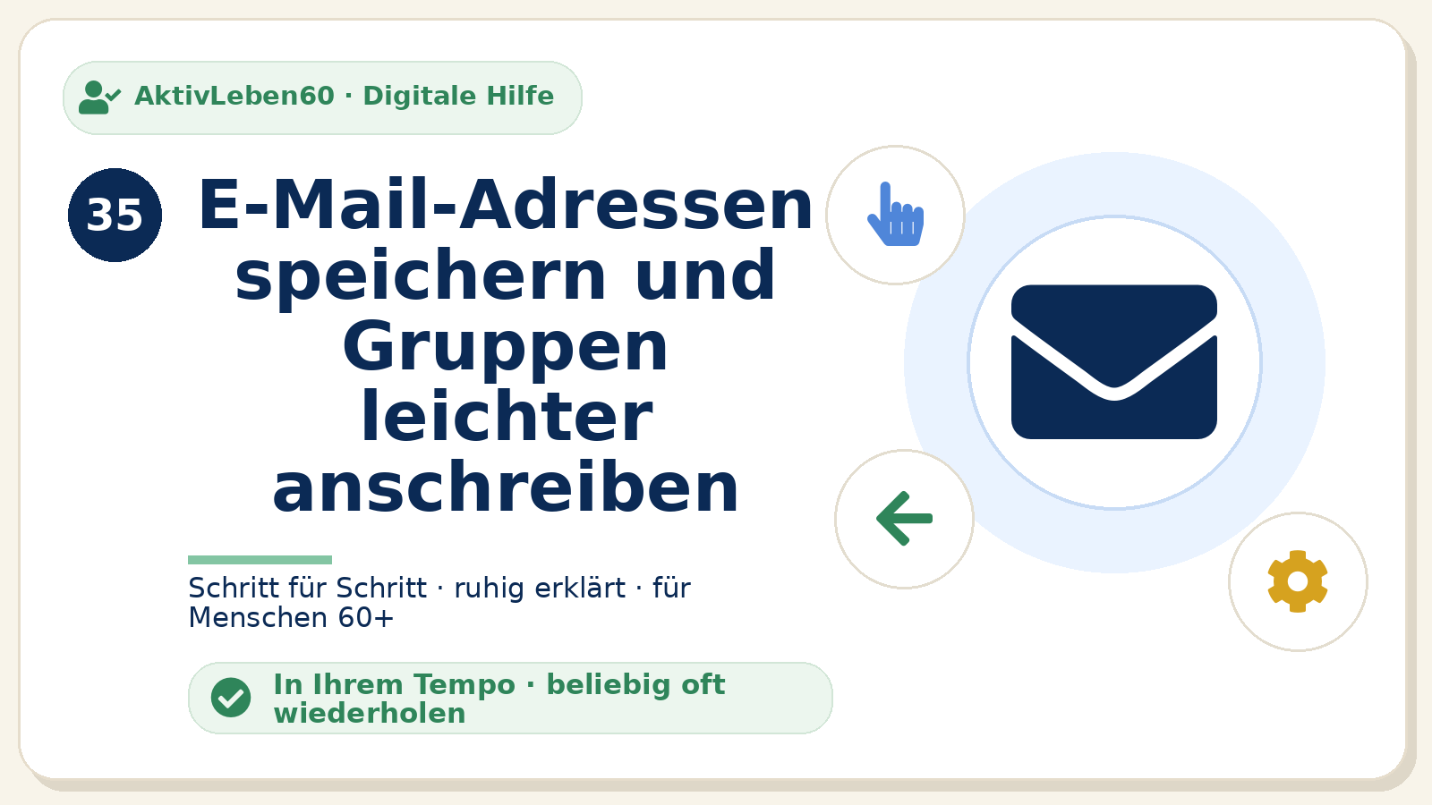 Kursbild zu E-Mail-Adressen speichern und Gruppen leichter anschreiben