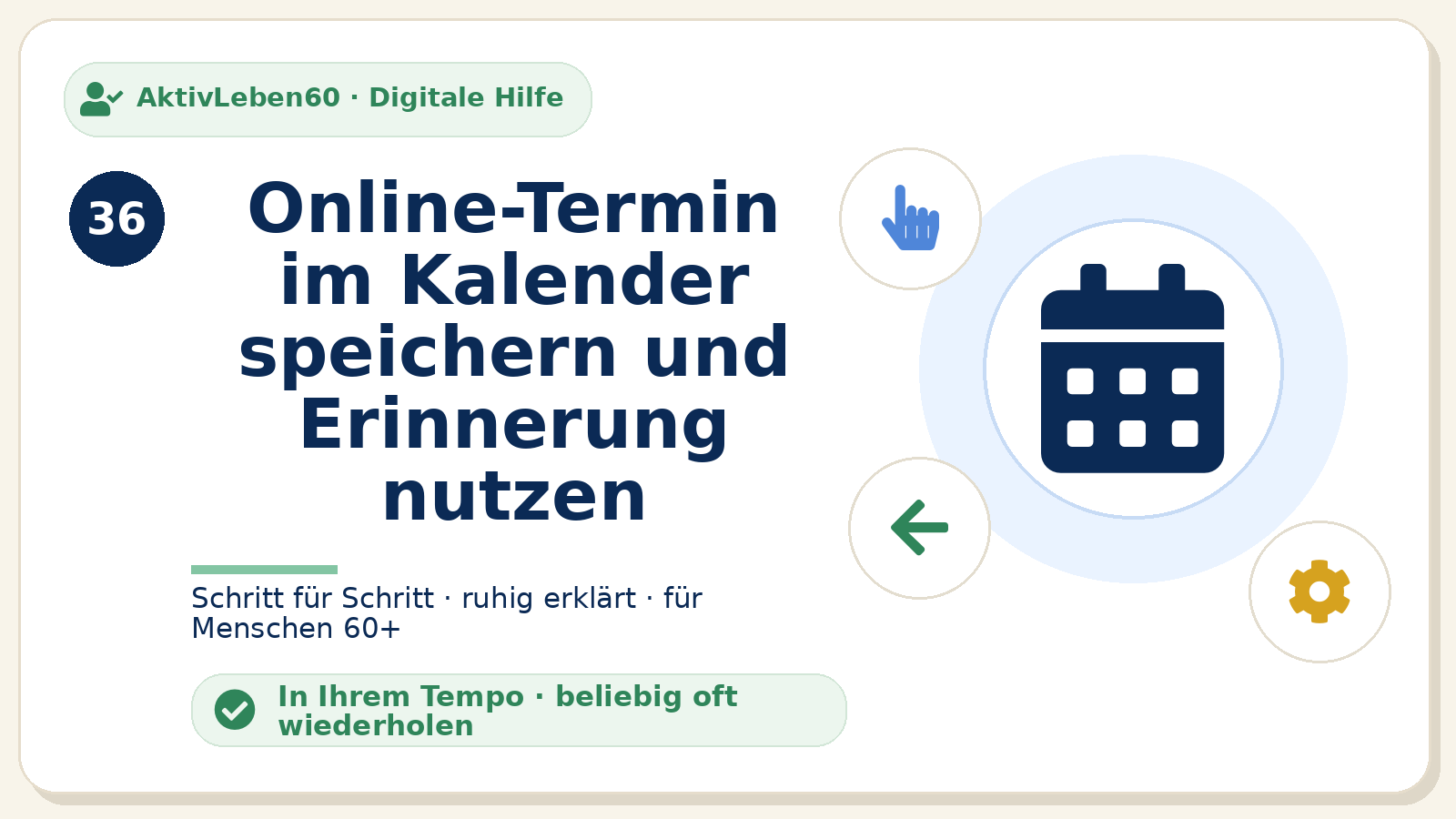 Kursbild zu Online-Termin im Kalender speichern und Erinnerung nutzen