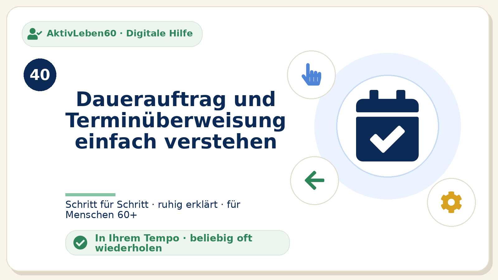 Kursbild zu Dauerauftrag und Terminüberweisung einfach verstehen