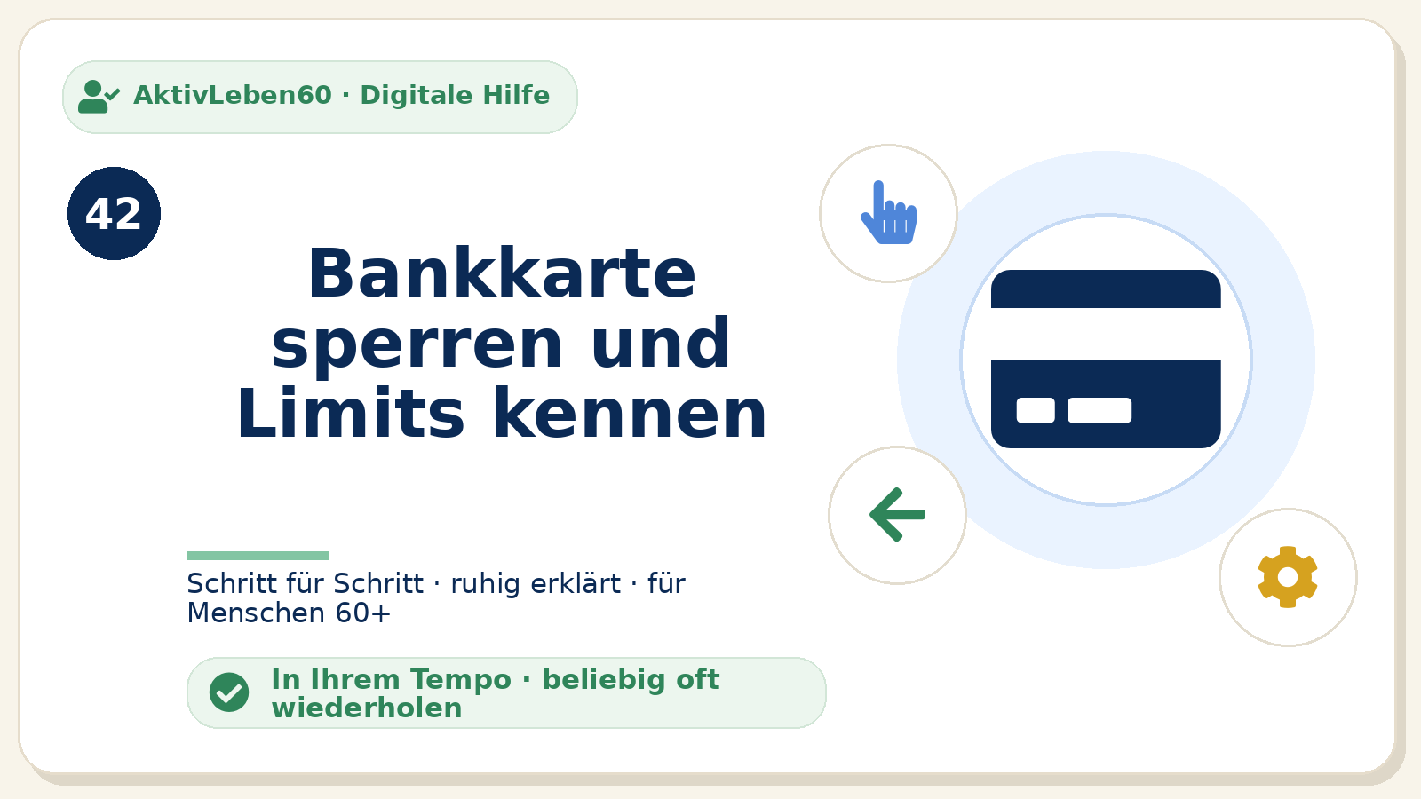 Kursbild zu Bankkarte sperren und Limits kennen
