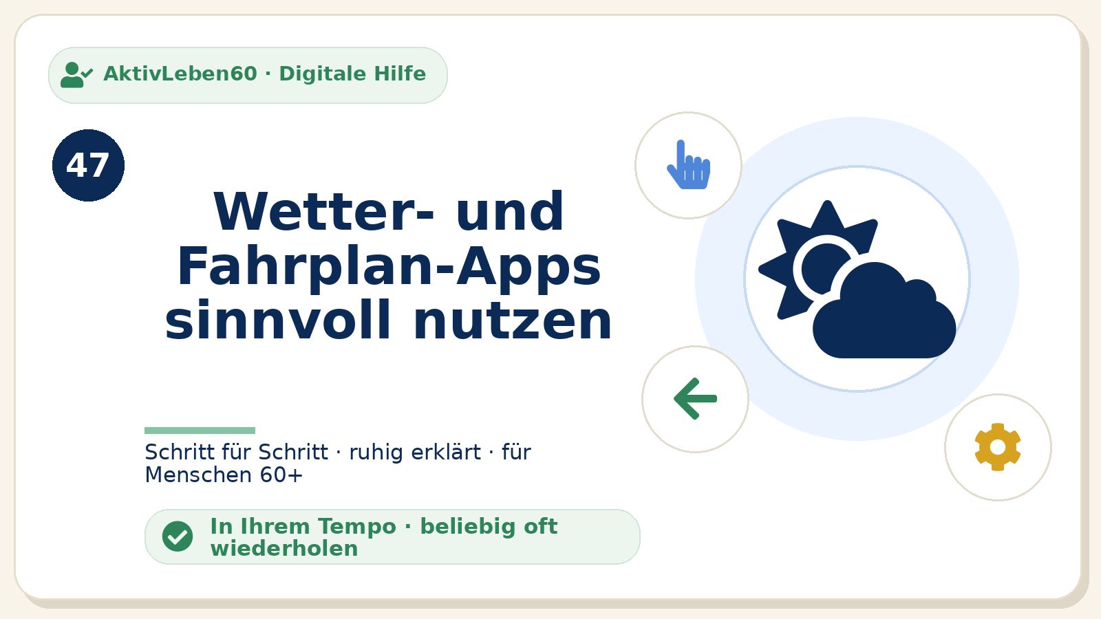 Kursbild zu Wetter- und Fahrplan-Apps sinnvoll nutzen